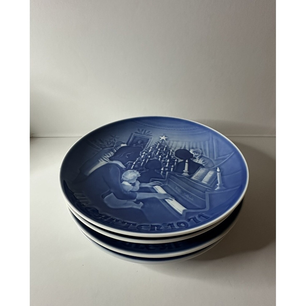 Vintage Royal Copenhagen Blue Plates - Christmas Plate Set Lot of 4 1971-1976